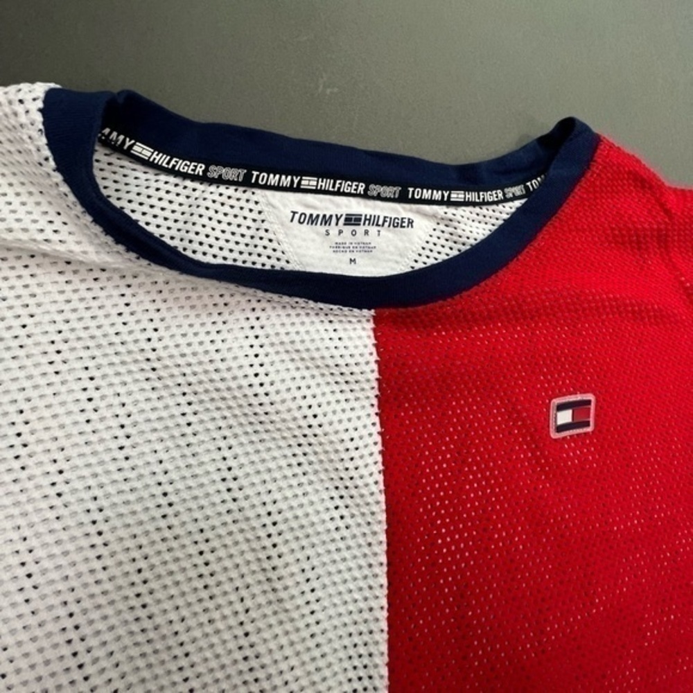 Tommy Hilfiger Sport Color Split Blocked Mesh Long Sleeve Shirt - Picture 6 of 16